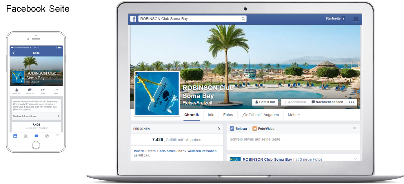 Facebook Places - Beispiel Robinson Club Soma Bay Seite