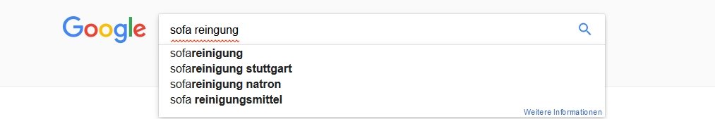 Google Suche Sofareinigung