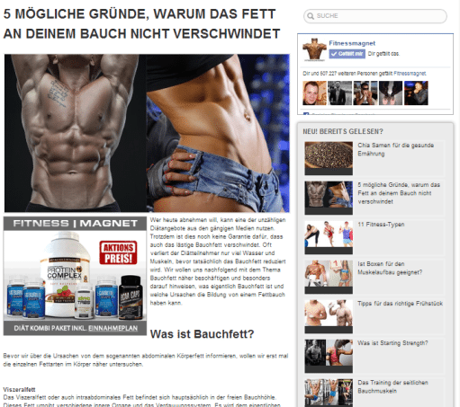 Beste Facebookseiten: Fitnessmagnet