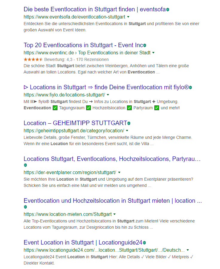 Locationdatenbanken in Ihrer Stadt ein Locationdatenbank