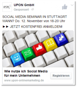 UPON Blog Lead Ads - Anzeigenvorschau