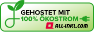 Gehostet mit 100 Prozent Ökostrom, ALL-INKL.COM